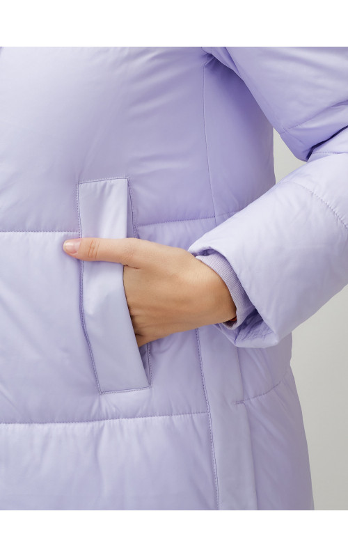 Женский длинный зимний пуховик с капюшоном