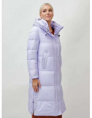 Женский длинный зимний пуховик с капюшоном