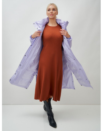 Женский длинный зимний пуховик с капюшоном