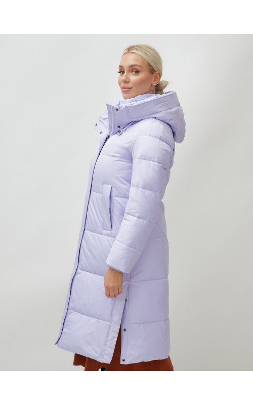 Женский длинный зимний пуховик с капюшоном