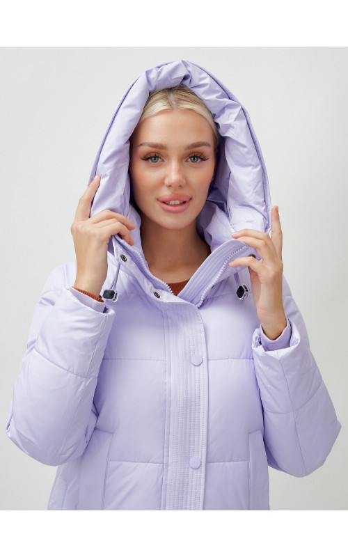 Женский длинный зимний пуховик с капюшоном