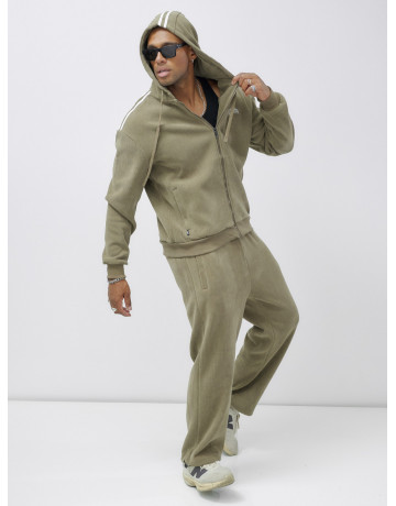 Мужской демисезонный спортивный костюм на флисе, цвет хаки, для активного отдыха. в Тюмени
