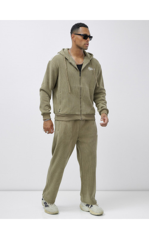 Мужской демисезонный спортивный костюм на флисе, цвет хаки, для активного отдыха. в Тюмени