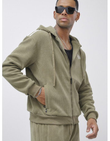 Мужской демисезонный спортивный костюм на флисе, цвет хаки, для активного отдыха. в Тюмени