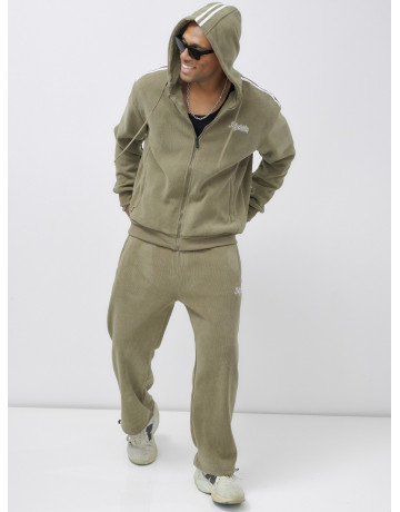 Мужской демисезонный спортивный костюм на флисе, цвет хаки, для активного отдыха. в Тюмени
