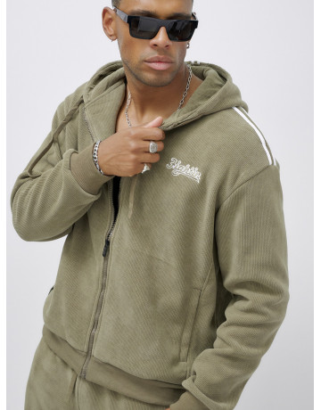 Мужской демисезонный спортивный костюм на флисе, цвет хаки, для активного отдыха. в Тюмени