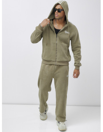 Мужской демисезонный спортивный костюм на флисе, цвет хаки, для активного отдыха. в Тюмени