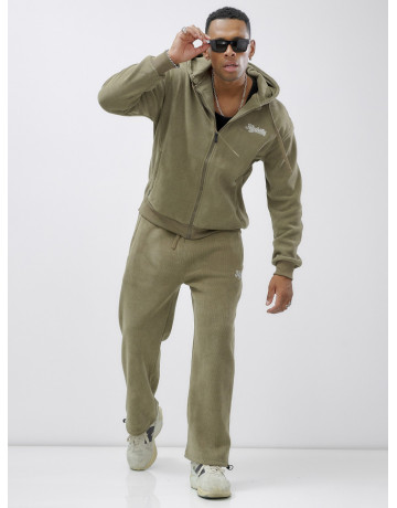 Мужской демисезонный спортивный костюм на флисе, цвет хаки, для активного отдыха. в Тюмени