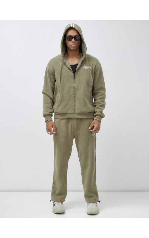 Мужской демисезонный спортивный костюм на флисе, цвет хаки, для активного отдыха. в Тюмени