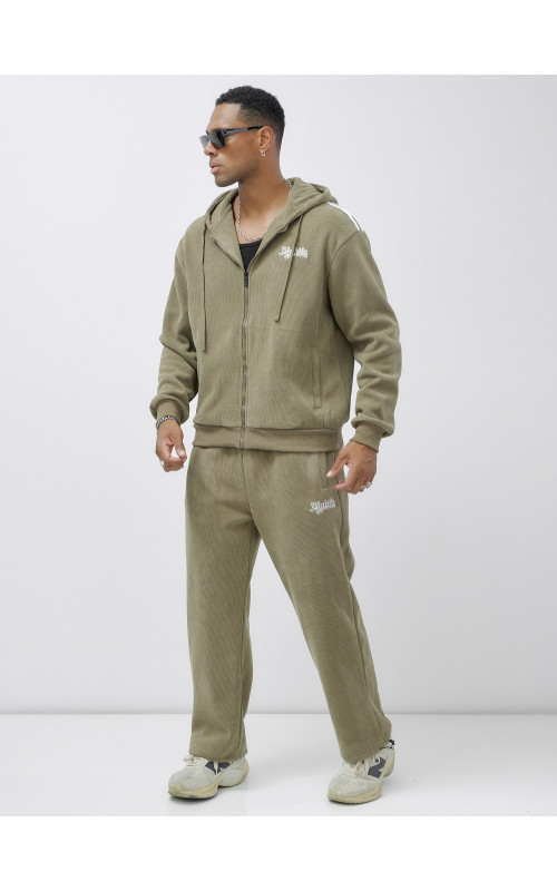 Мужской демисезонный спортивный костюм на флисе, цвет хаки, для активного отдыха. в Тюмени