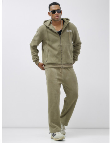 Мужской демисезонный спортивный костюм на флисе, цвет хаки, для активного отдыха. в Тюмени