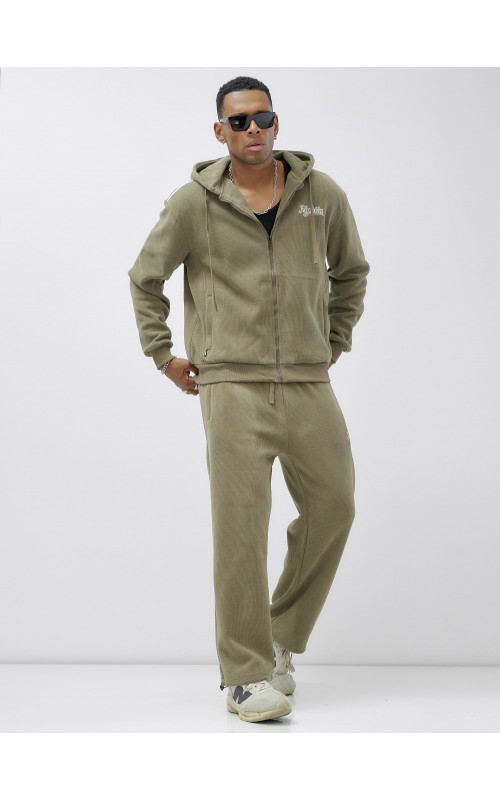 Мужской демисезонный спортивный костюм на флисе, цвет хаки, для активного отдыха. в Тюмени