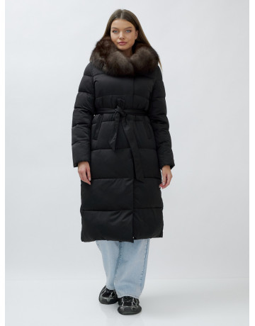 Женский зимний пуховик с мехом песца