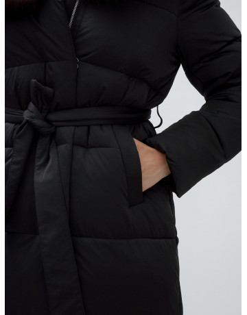 Женский зимний пуховик с мехом песца