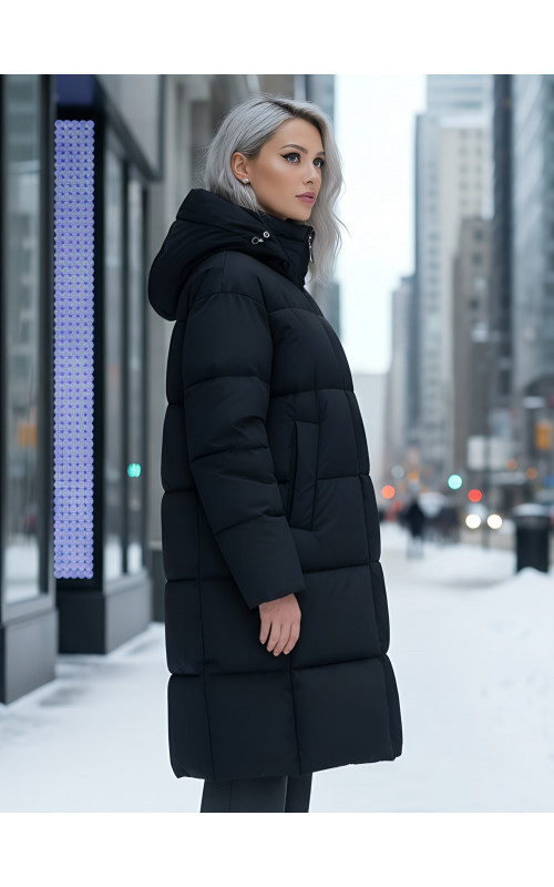 Длинный зимний пуховик для женщин