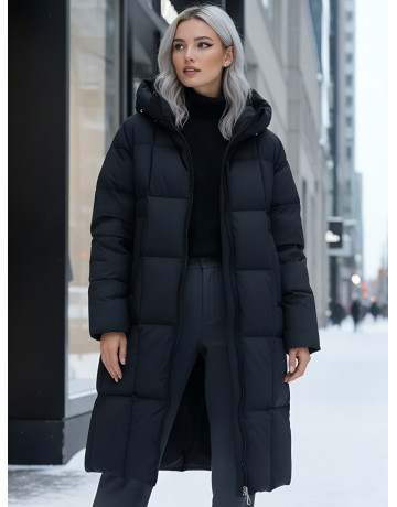 Длинный зимний пуховик для женщин