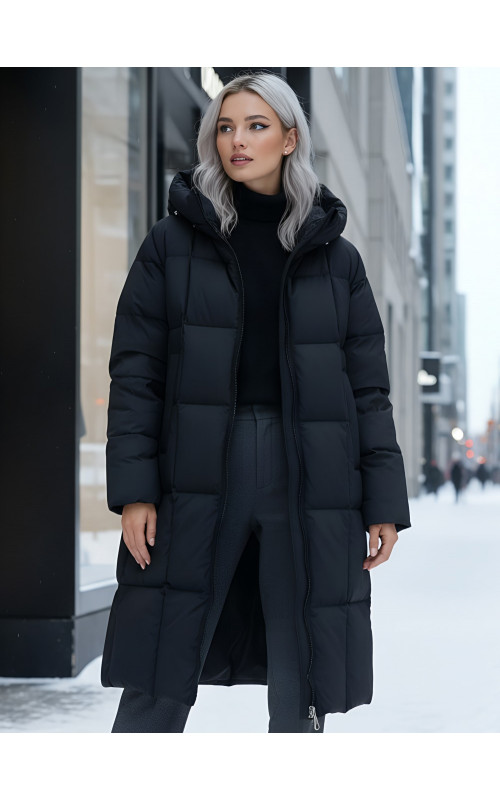 Длинный зимний пуховик для женщин