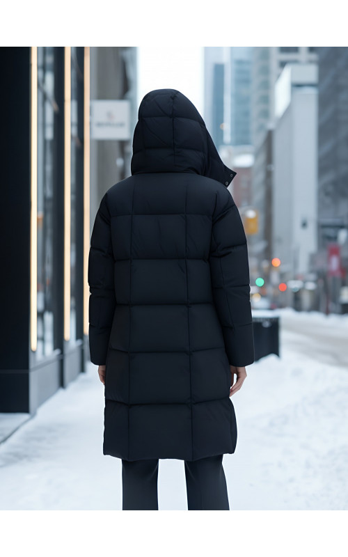 Длинный зимний пуховик для женщин
