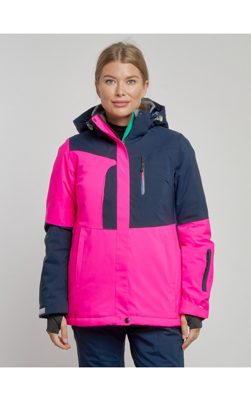 Женская розовая зимняя горнолыжная куртка