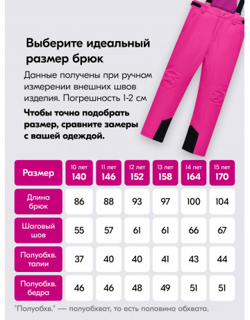 Горнолыжный костюм для девочек, зимний, размерный ряд 140–170.