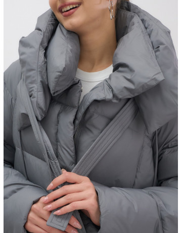 Длинный зимний пуховик для женщин с капюшоном