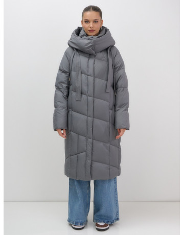 Длинный зимний пуховик для женщин с капюшоном