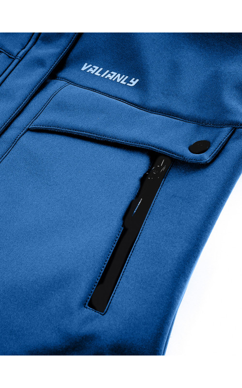 Женская спортивная ветровка с капюшоном softshell, синяя, для активного отдыха в Тюмени