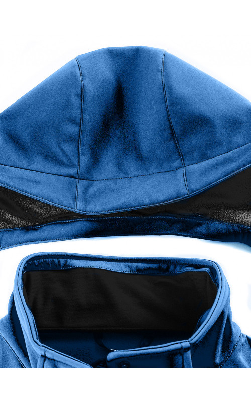 Женская спортивная ветровка с капюшоном softshell, синяя, для активного отдыха в Тюмени