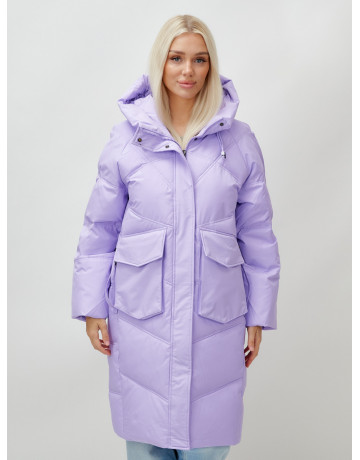 Длинный зимний пуховик с капюшоном «Летучая мышь» для женщин