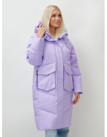 Длинный зимний пуховик с капюшоном «Летучая мышь» для женщин