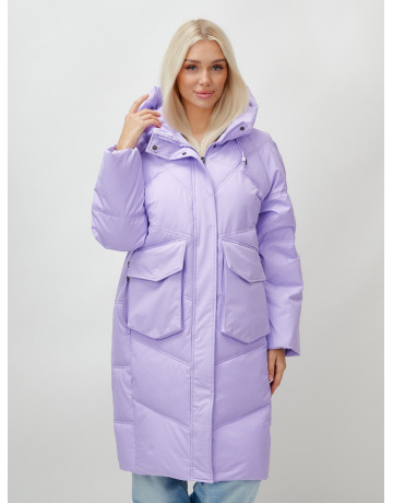 Длинный зимний пуховик с капюшоном «Летучая мышь» для женщин