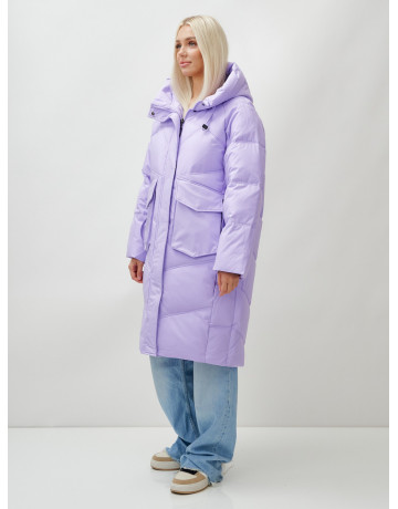 Длинный зимний пуховик с капюшоном «Летучая мышь» для женщин