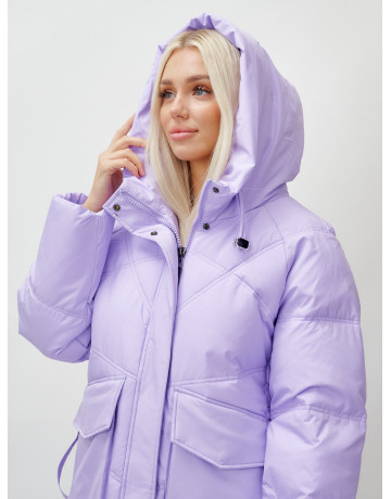 Длинный зимний пуховик с капюшоном «Летучая мышь» для женщин