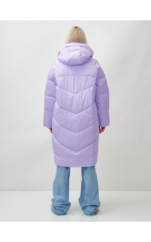 Длинный зимний пуховик с капюшоном «Летучая мышь» для женщин