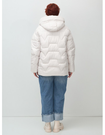 Женская зимняя куртка пуховик с эко овчины цвет бежевый в Тюмени