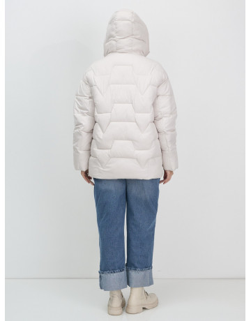 Женская зимняя куртка пуховик с эко овчины цвет бежевый в Тюмени