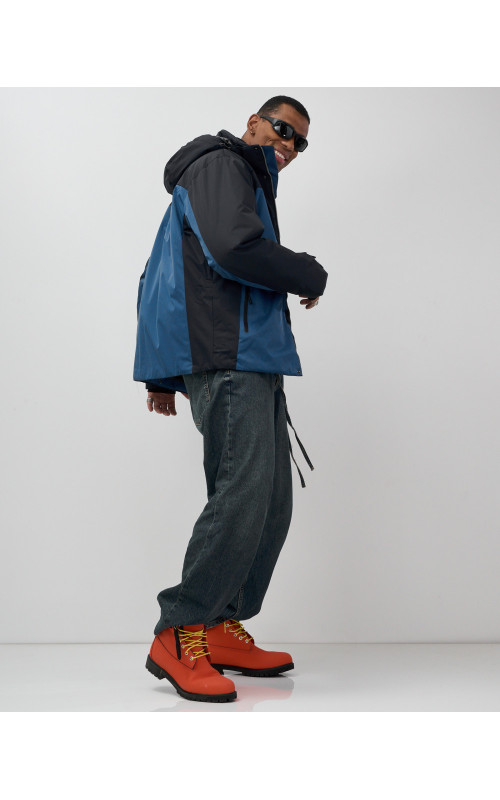 Мужская зимняя горнолыжная куртка синего цвета для спорта в Тюмени