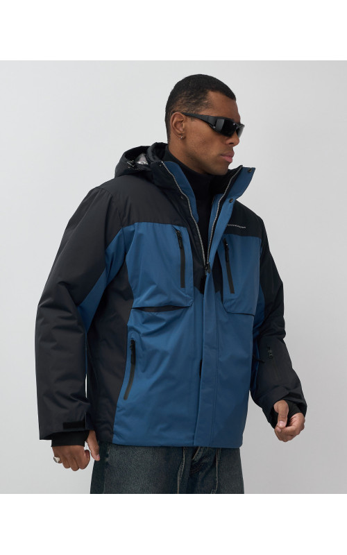 Мужская зимняя горнолыжная куртка синего цвета для спорта в Тюмени