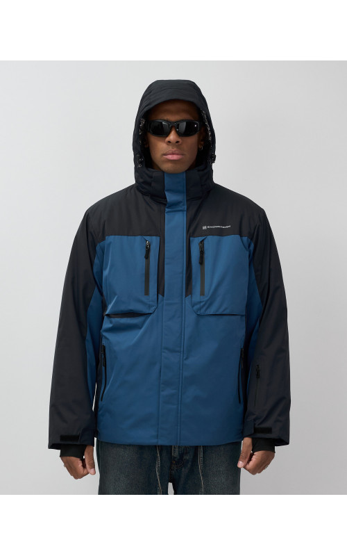 Мужская зимняя горнолыжная куртка синего цвета для спорта в Тюмени