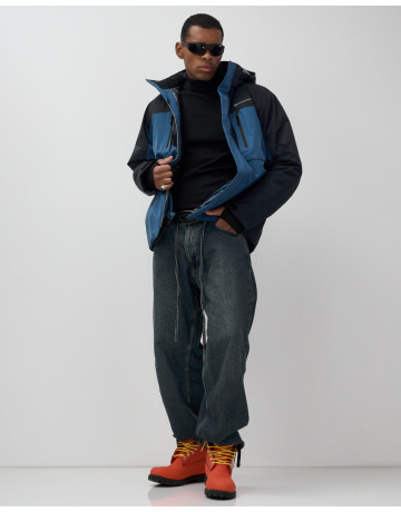 Мужская зимняя горнолыжная куртка синего цвета для спорта в Тюмени