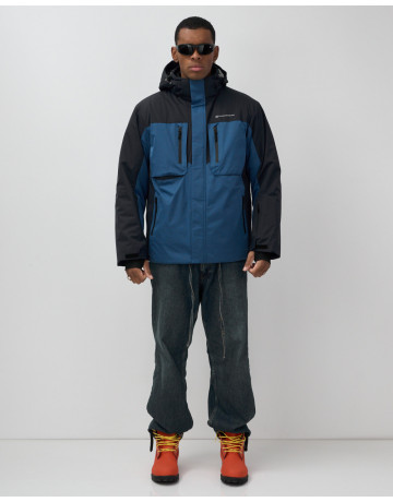 Мужская зимняя горнолыжная куртка синего цвета для спорта в Тюмени