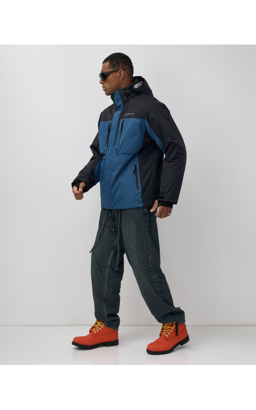 Мужская зимняя горнолыжная куртка синего цвета для спорта в Тюмени