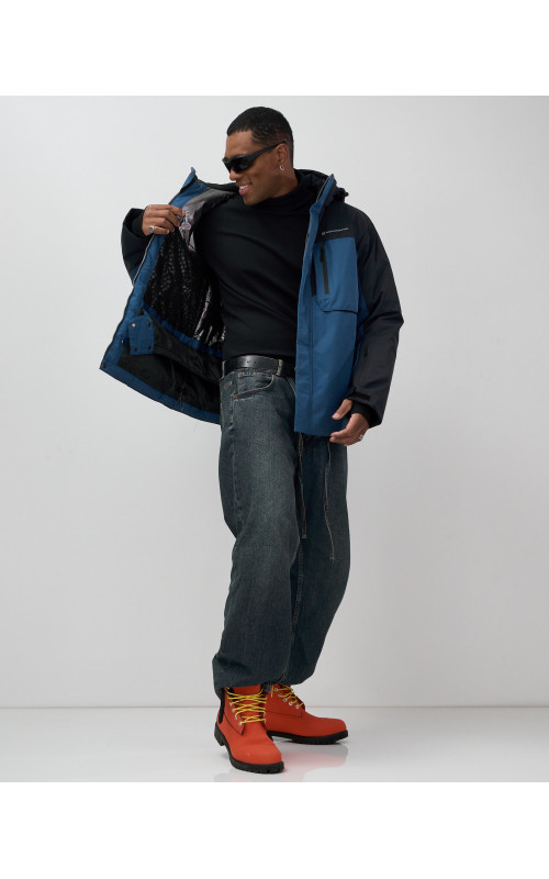 Мужская зимняя горнолыжная куртка синего цвета для спорта в Тюмени