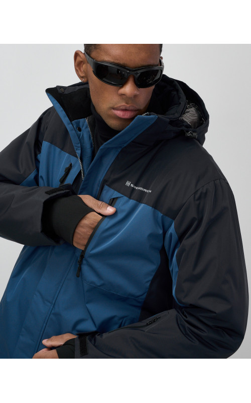Мужская зимняя горнолыжная куртка синего цвета для спорта в Тюмени