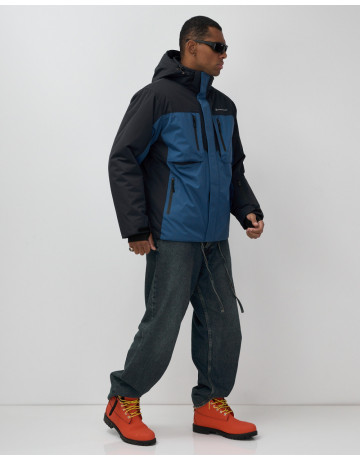 Мужская зимняя горнолыжная куртка синего цвета для спорта в Тюмени