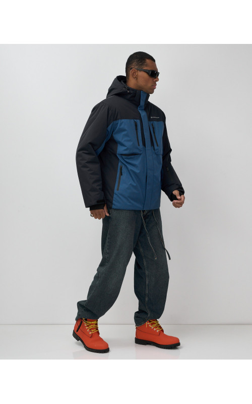 Мужская зимняя горнолыжная куртка синего цвета для спорта в Тюмени