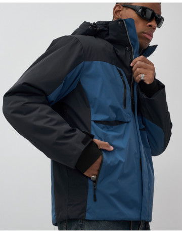 Мужская зимняя горнолыжная куртка синего цвета для спорта в Тюмени