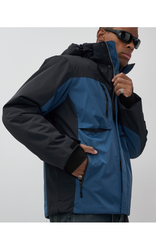 Мужская зимняя горнолыжная куртка синего цвета для спорта в Тюмени