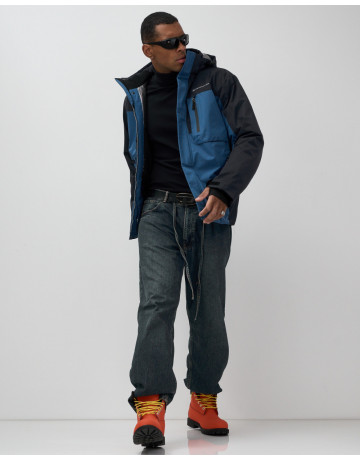 Мужская зимняя горнолыжная куртка синего цвета для спорта в Тюмени