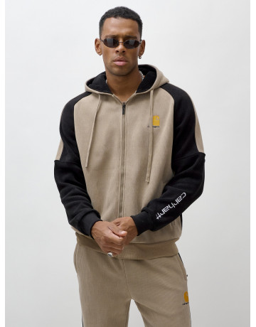 Мужской демисезонный спортивный костюм на флисе, бежевый, для активного отдыха в Тюмени